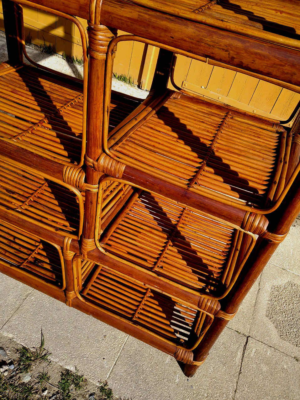 Bamboo and rattan shelf
