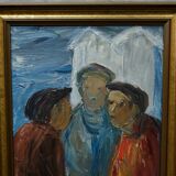 Fishermen, 1960s, oil on canvas, framed, Einar Emland (1916-1994)