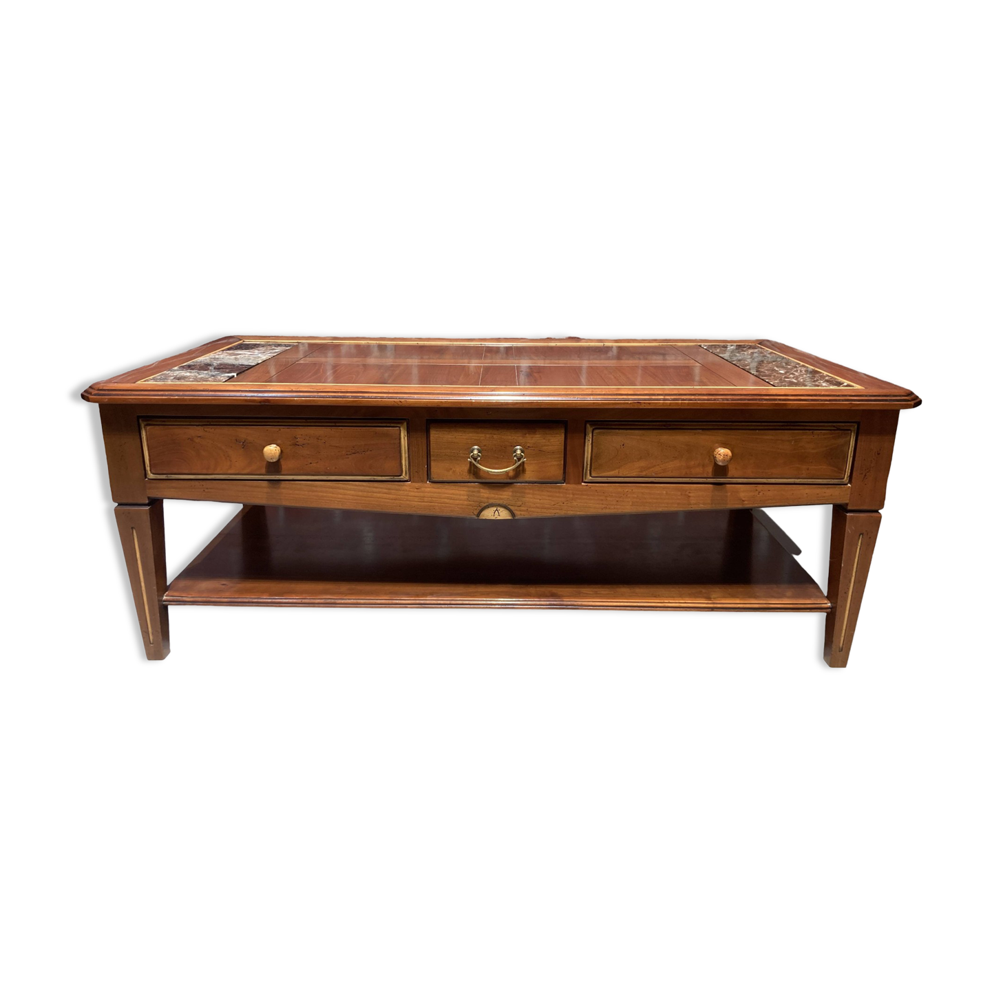 Wood and marble coffee table