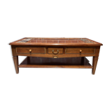 Wood and marble coffee table