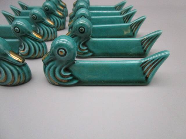 12 vintage 1950/60' ceramic duck knife rests