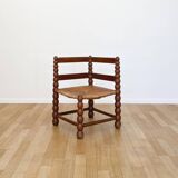 Beaded wood corner chair