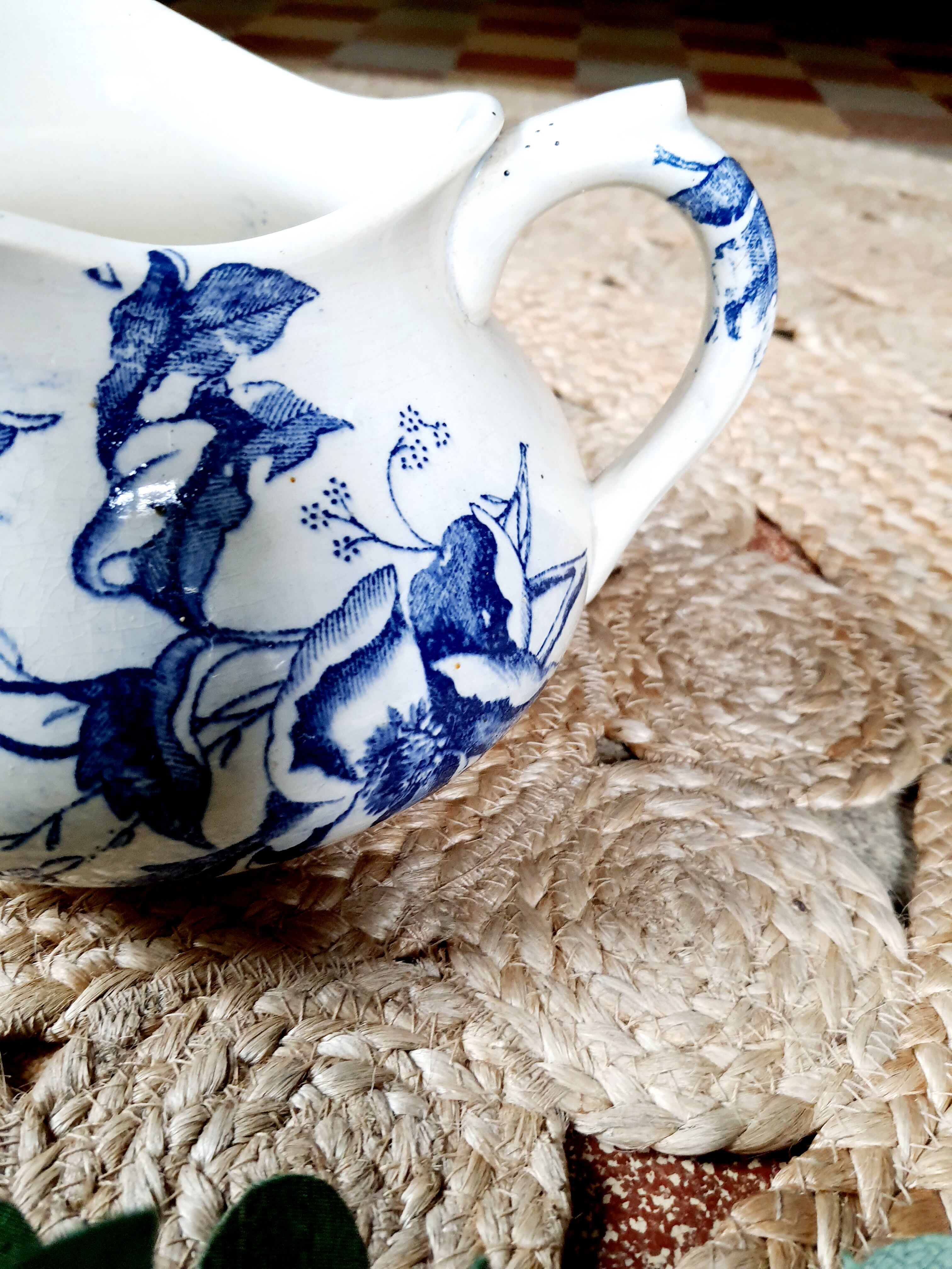 Old toilet set pitcher/broc, bowl - soap door