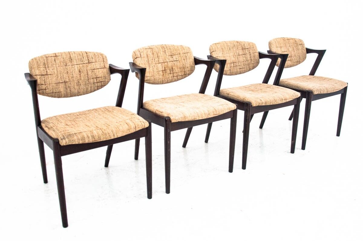 Set of 4 chairs model 42 by Kai Kristiansen, Danish design, 1960s
