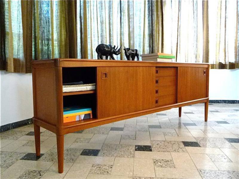 Mid-century Danish modern teak sideboard by Henry W. Klein for Bramin 1960s