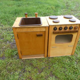 Vintage wooden children's school kitchen set