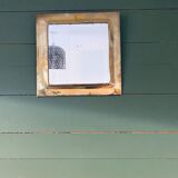 Old square mirror in gilded brass 32x32cm