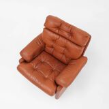 Brown leather armchair Coronado by Tobia Scarpa for B&B Italia, Italy ca. 1960