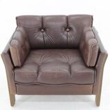 1970s Brown Leather armchair, Denmark