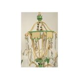 Chandelier 1950s painted metal and grapevines