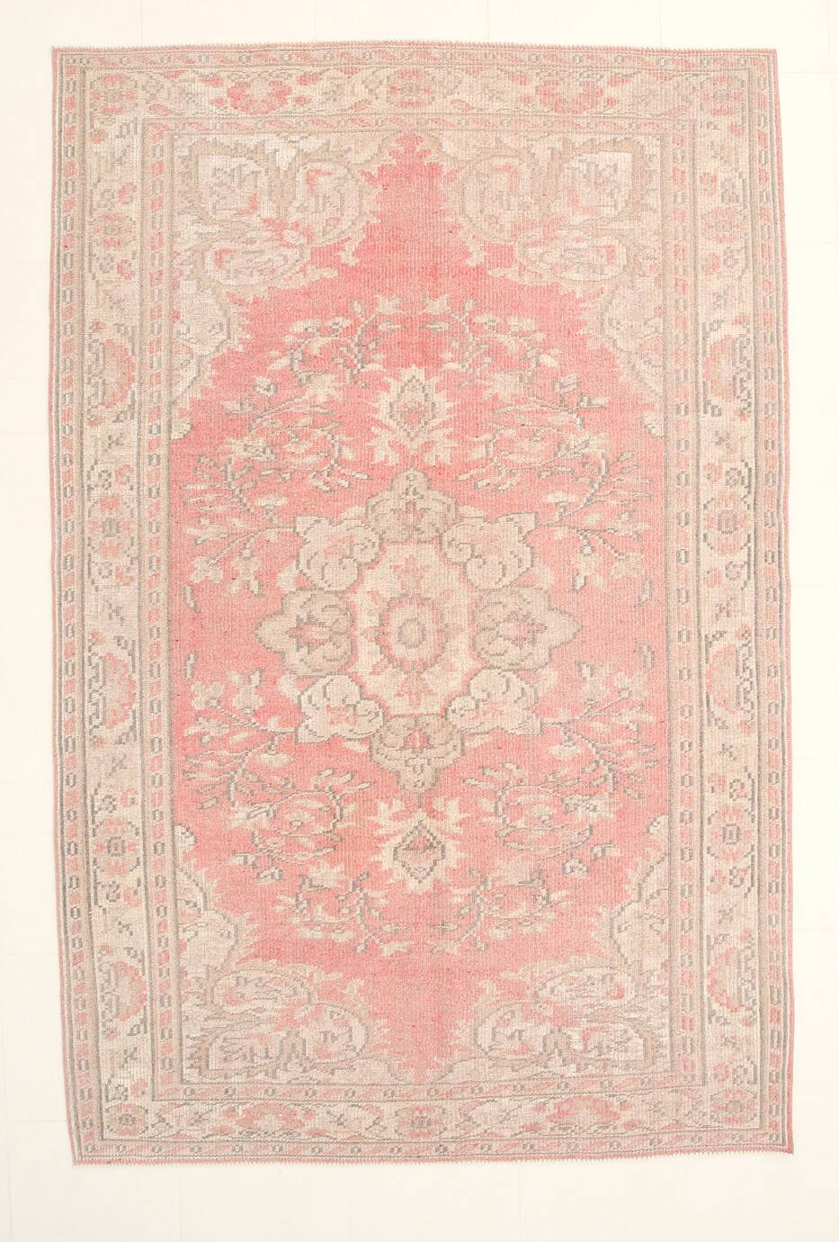 Soft Red & Beige Entryway Handmade Vintage Rug, 170x261 Cm