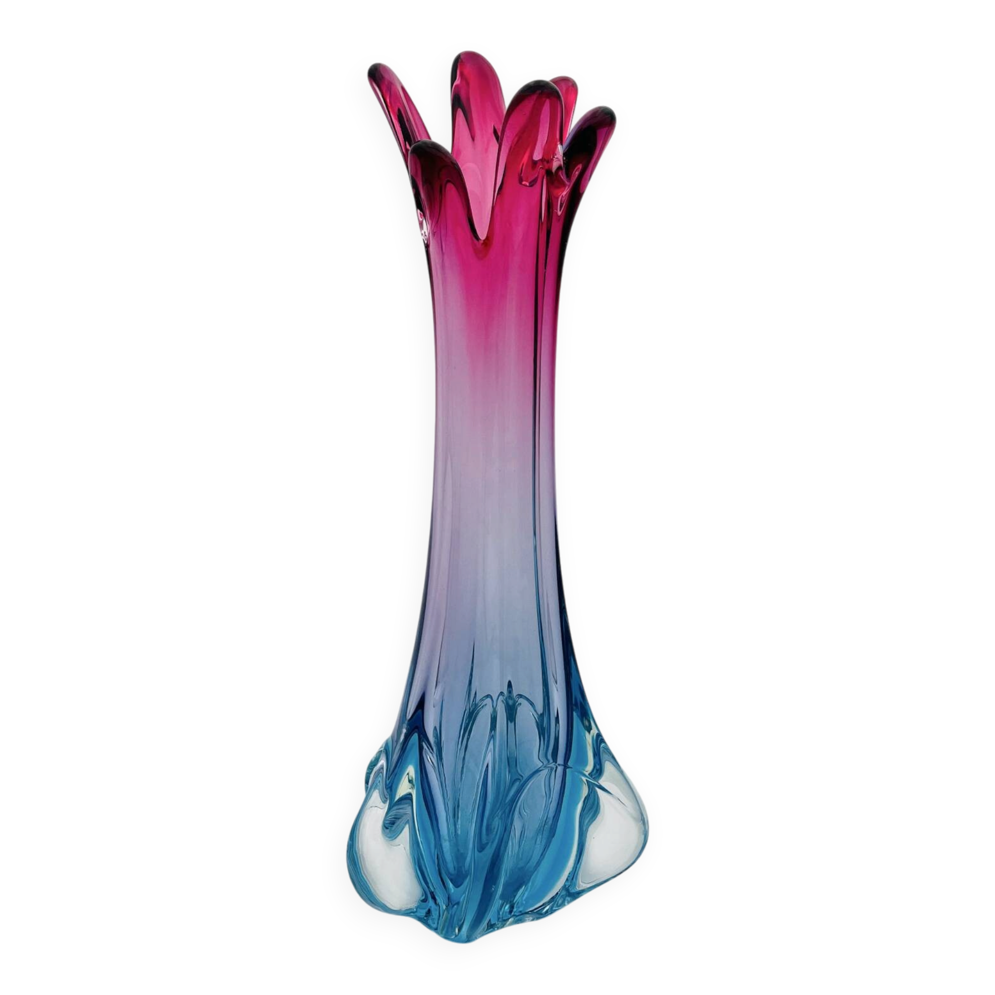 Giant Murano Vase Fratelli Toso Sommerso Gradient 51cm 4.2kg 60s 70s