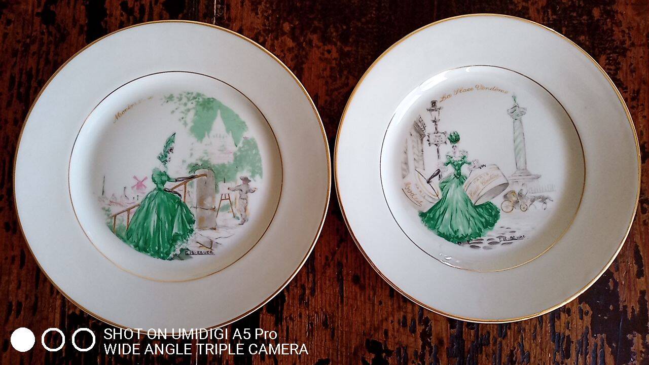 Gaston Le Beuze for ROBJ - 12 plates and 1 course - walk in Paris - faience