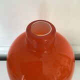Large Empoli vase in orange glass, vintage 1960s