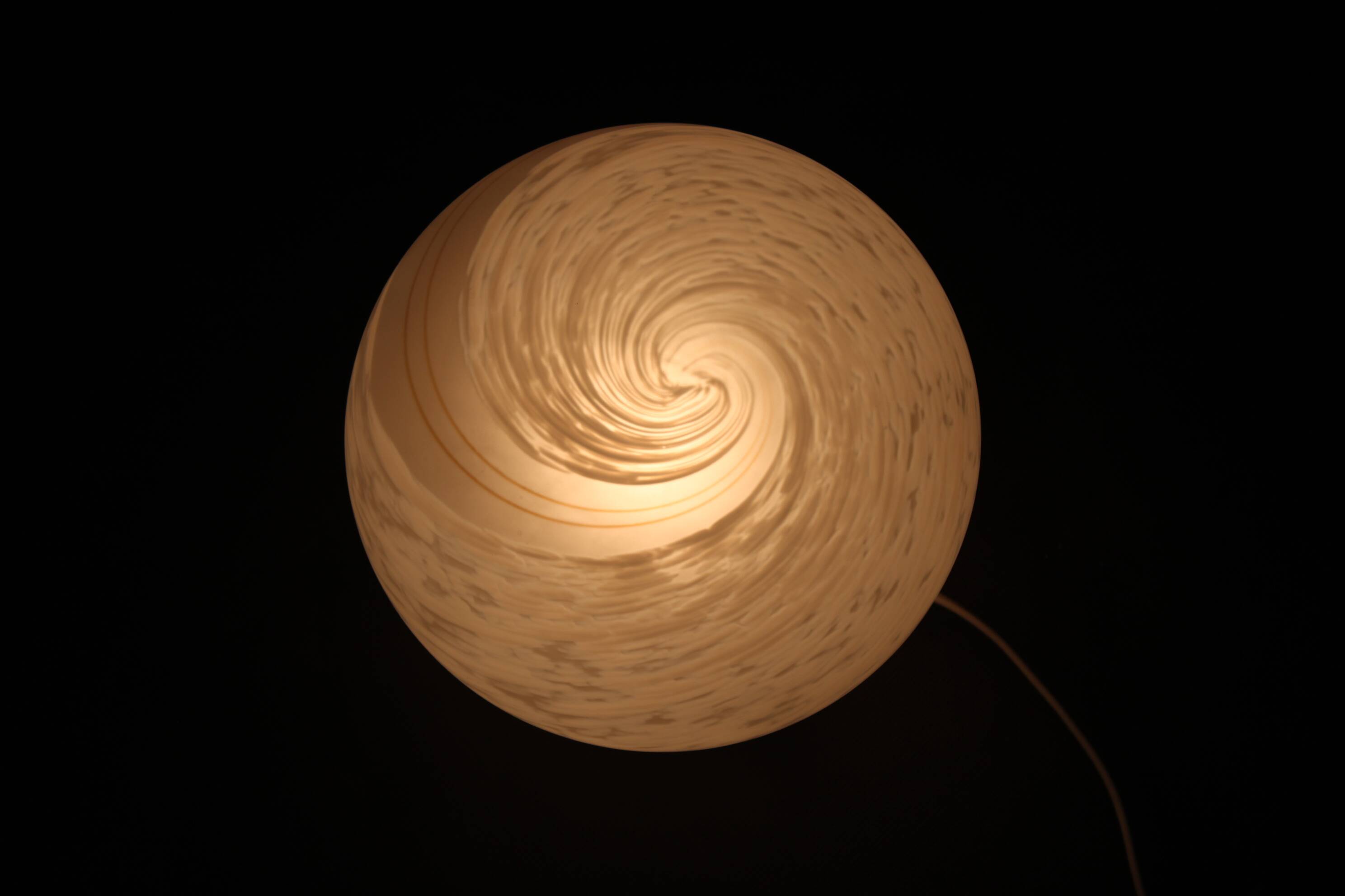 1970s Glass Globe "Venice Hand Made Glass "Table Lamp, Italy