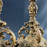Pair of late 19th century Louis XIII Renaissance style spelter candlesticks