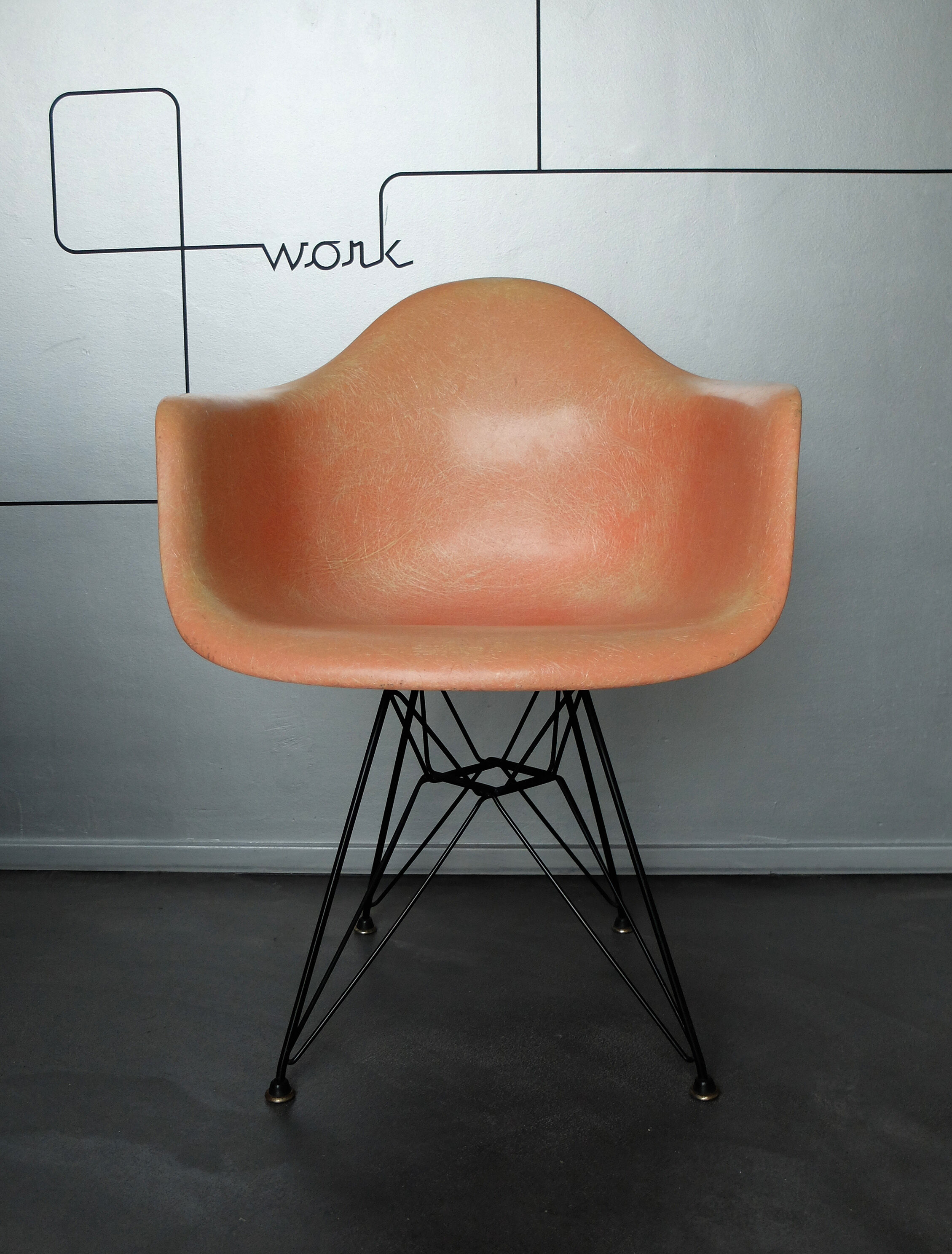 Fauteuil DAR par Charles & Ray Eames pour Zenith Plastics, red ou salmon, 1950