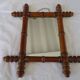 Antique turned wooden mirror in bamboo style, late 19th century A116