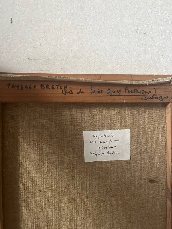 Paysage Breton, huile sur toile, signé Régine David