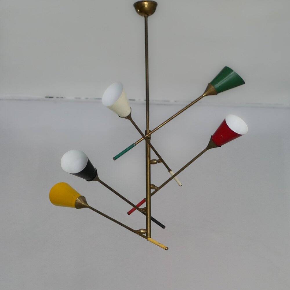 Sputnik chandelier in the Stilnovo style, 1950s.