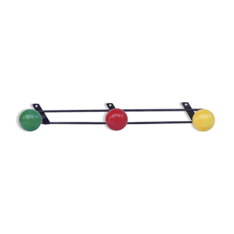 Vintage multi-colored wall coat rack