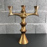 Brutalist gilt bronze candelabra