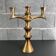 Brutalist candelabrum in gilded bronze