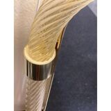 Monumental Italian Venetian "Torciglione" Tea Towel Murano Glass Wall Mirror