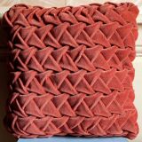 Pleated draped velvet cushion