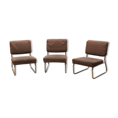 Suite de 3 fauteuils vintages années 50