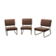 Suite of 3 vintage armchairs 50s