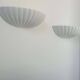 Paire d'applique vintage coquillages, porcelaine blanche, France 1970