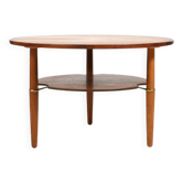 Table basse danoise rare en teck et chêne des années 1950