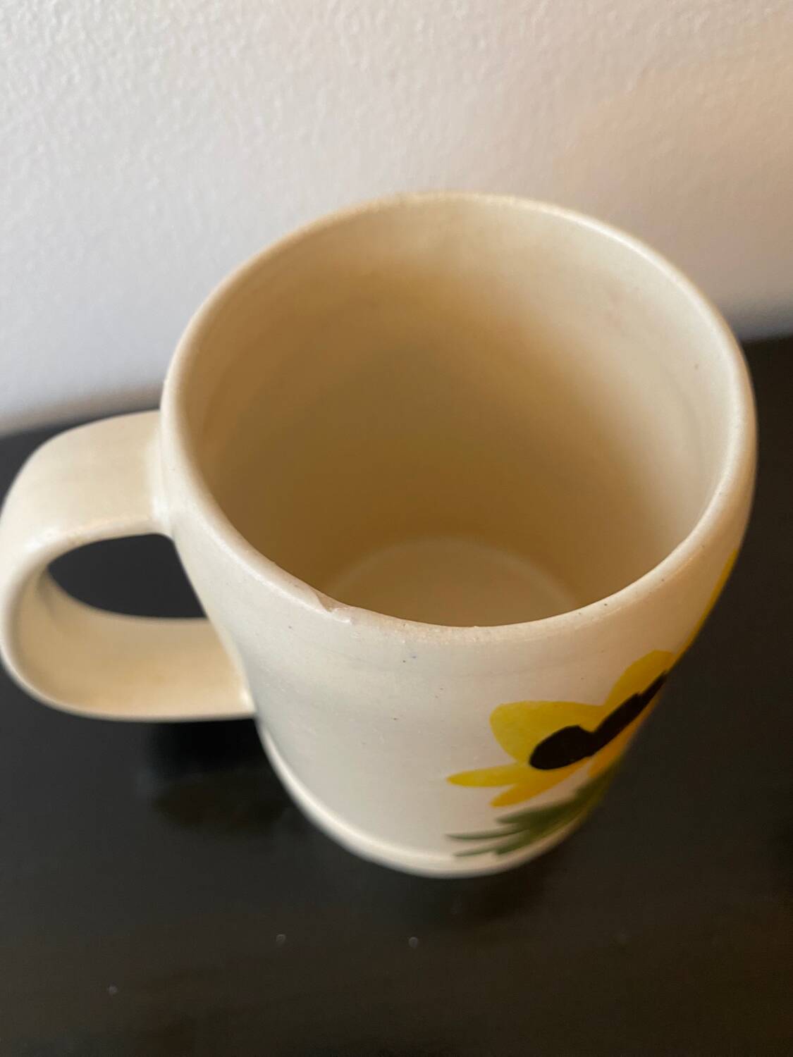 Set of 4 vintage 1970s flower stoneware mugs