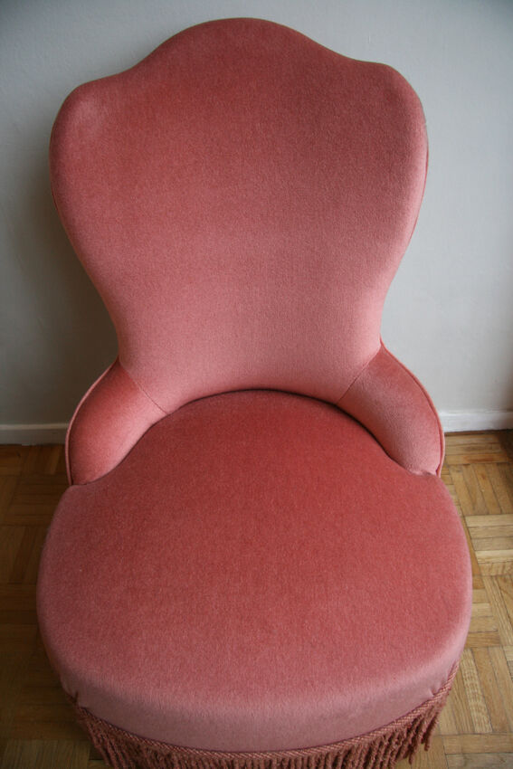 Fauteuil crapaud velours rose