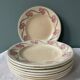 Series of 8 dessert plates 1900 in Longwy earthenware