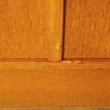 Modernist glass library in blond wood 1960