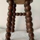 French turned wood stool 1950