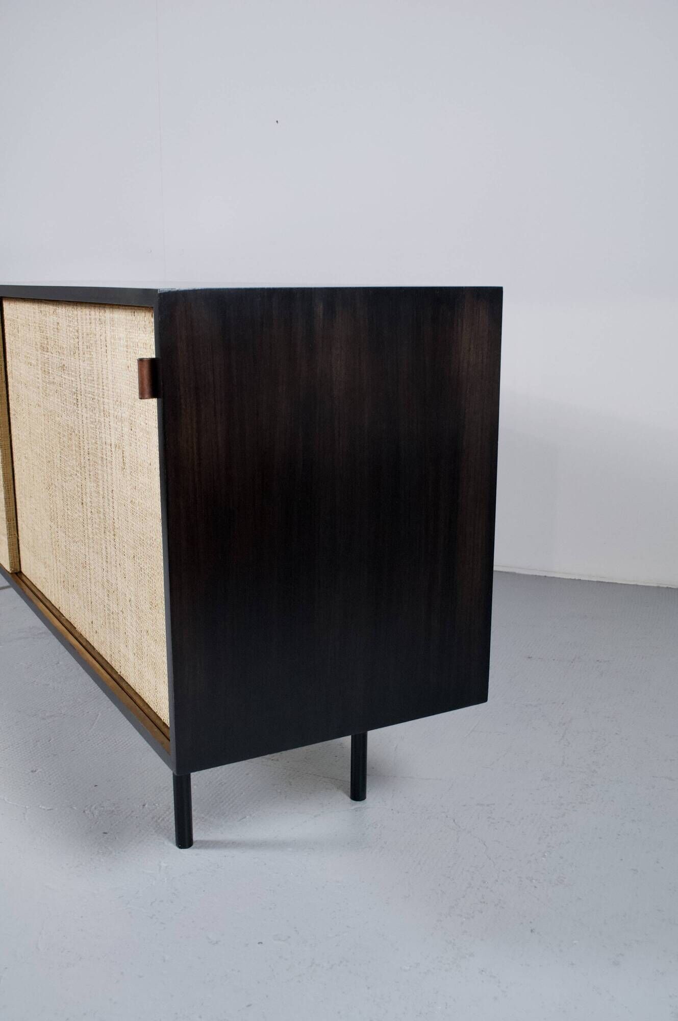 ENFILADE FLORENCE KNOLL MODEL 116 WOOD LEATHER AND RATTAN 1960