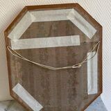 Gold and green wood frame mirror