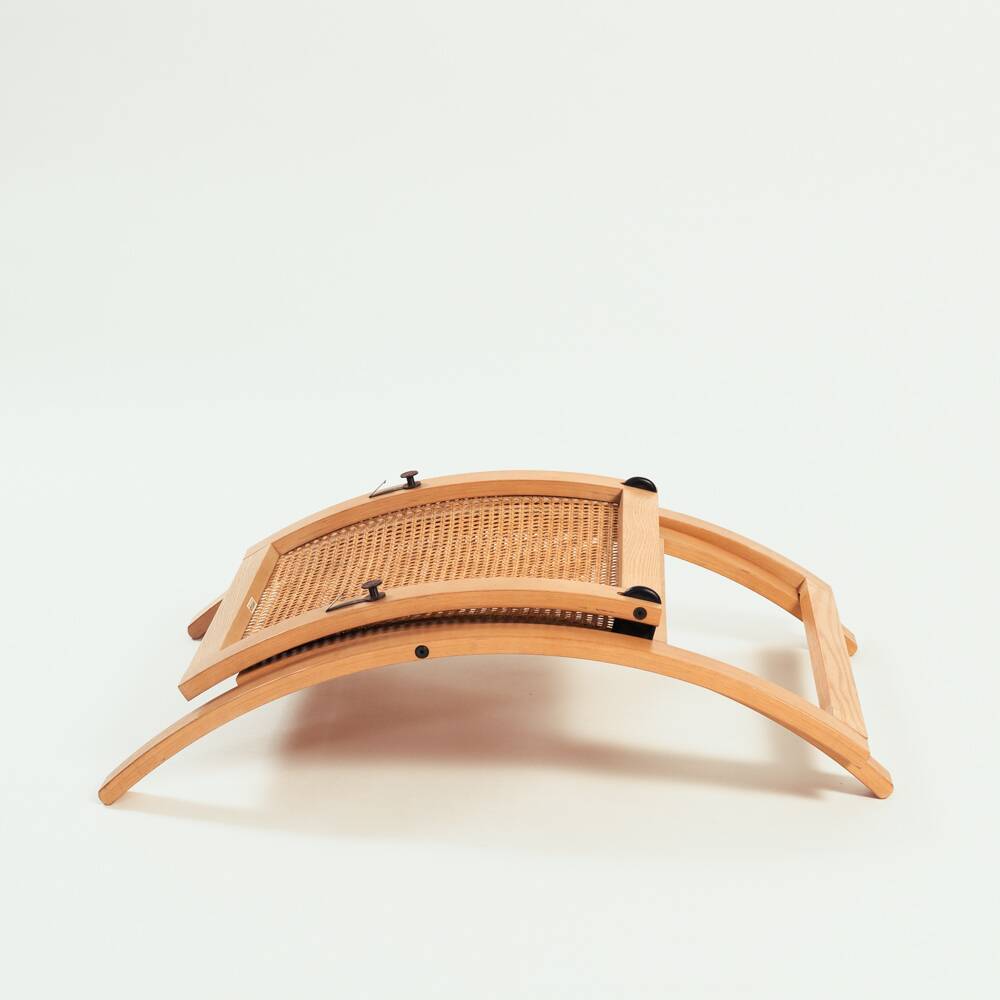 Gijs Bakker folding lounge chair rattan webbing for Castelijn, 1970s