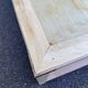 Renovated solid wood coffee table in chic country seaside style.