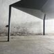 Grand 'Less' grey powder-coated aluminium dining table by Jean Nouvel for Tecno, minimalist 1990s
