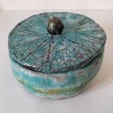 Raku-style handcrafted ceramic box