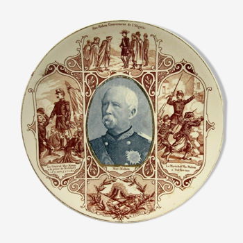 Plate Sarreguemines Famous Men, President Mac Mahon 19th