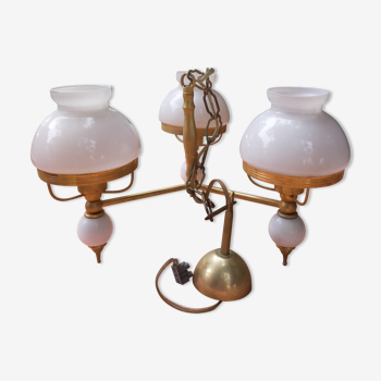 Lustre opaline 3 globes