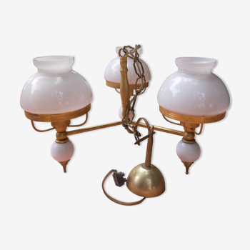 Opaline chandelier 3 globes