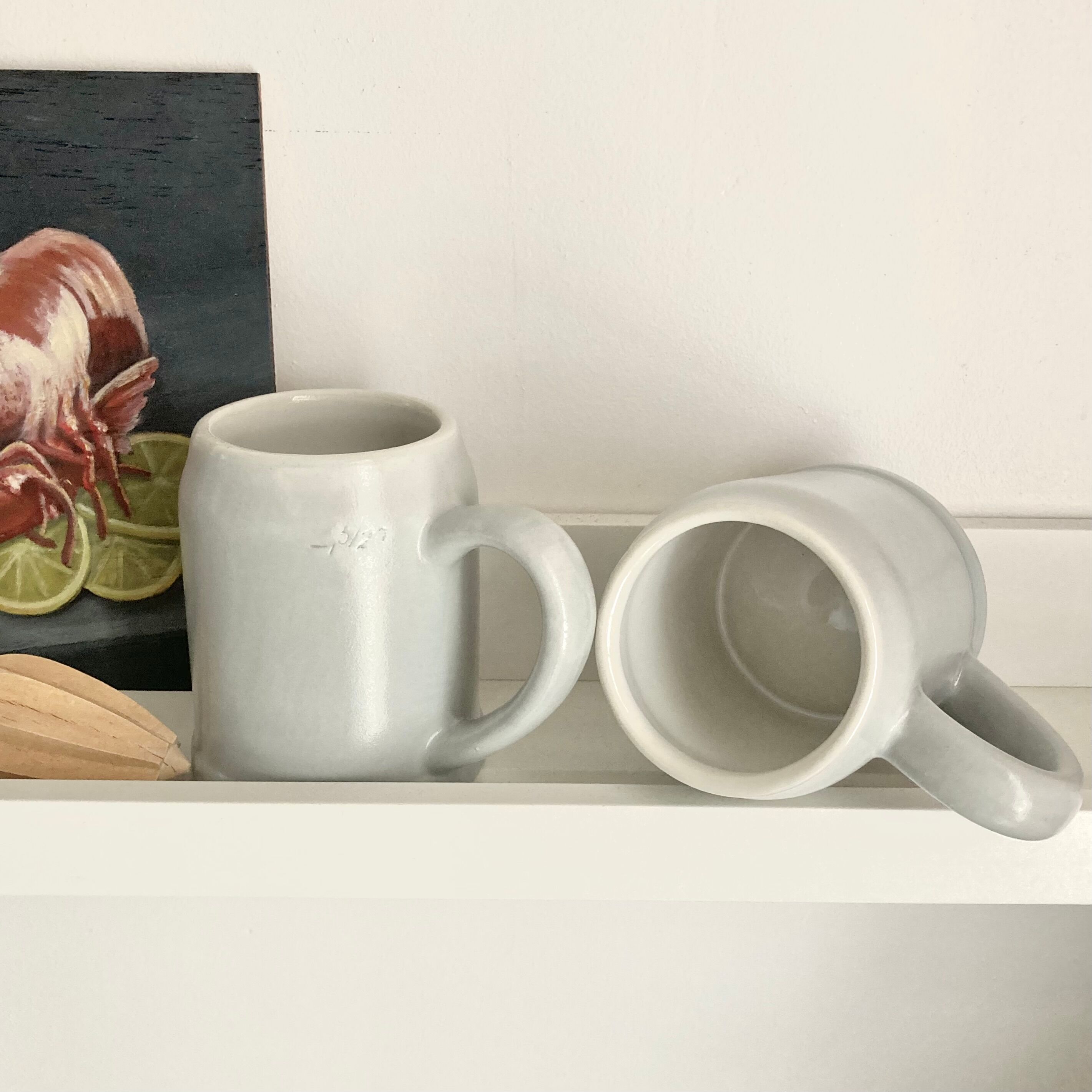 Pair of stoneware mugs