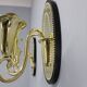 Art Nouveau brass wall sconces Hoffmann style, 1920s