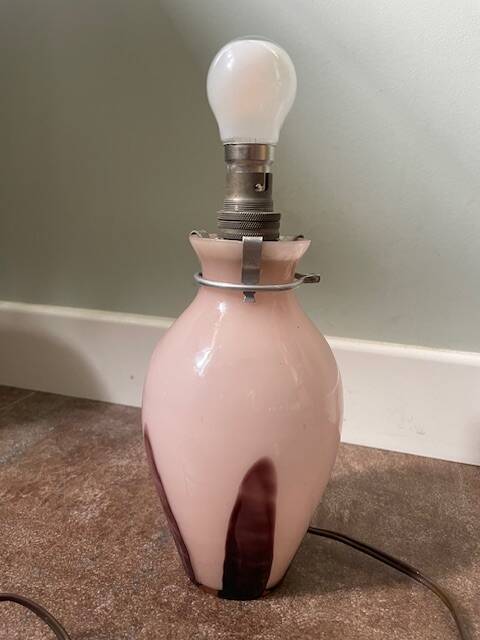 Vintage blown glass lamp base from the 1930s